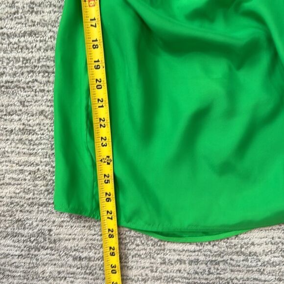 GAUGE81 Shiori Draped Silk Mini Dress Apple Green Medium - Picture 10 of 15